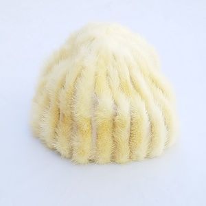 Vintage Ermine Fur Beanie Cloche Hat EUC